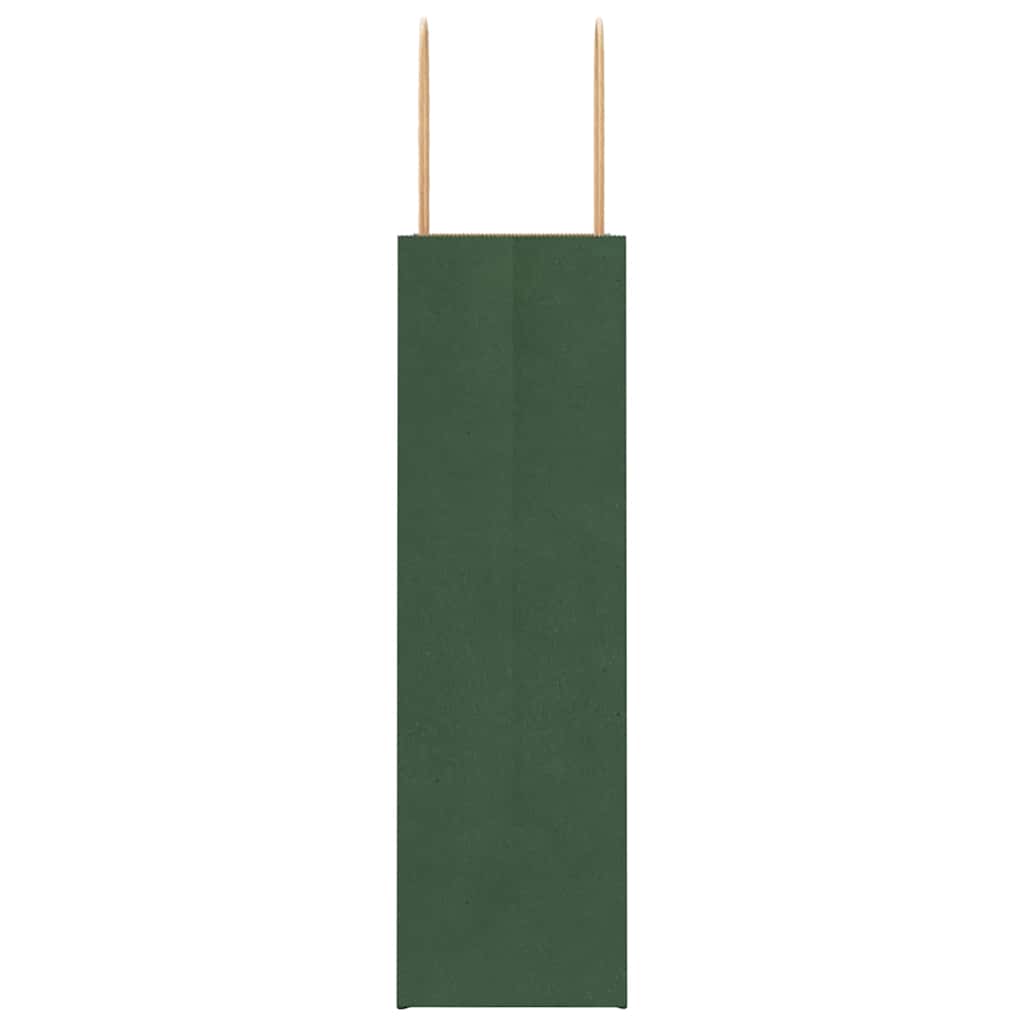 Pungi de hârtie 250 buc cu mânere verde 21x11x36 cm GartenMobel Dekor