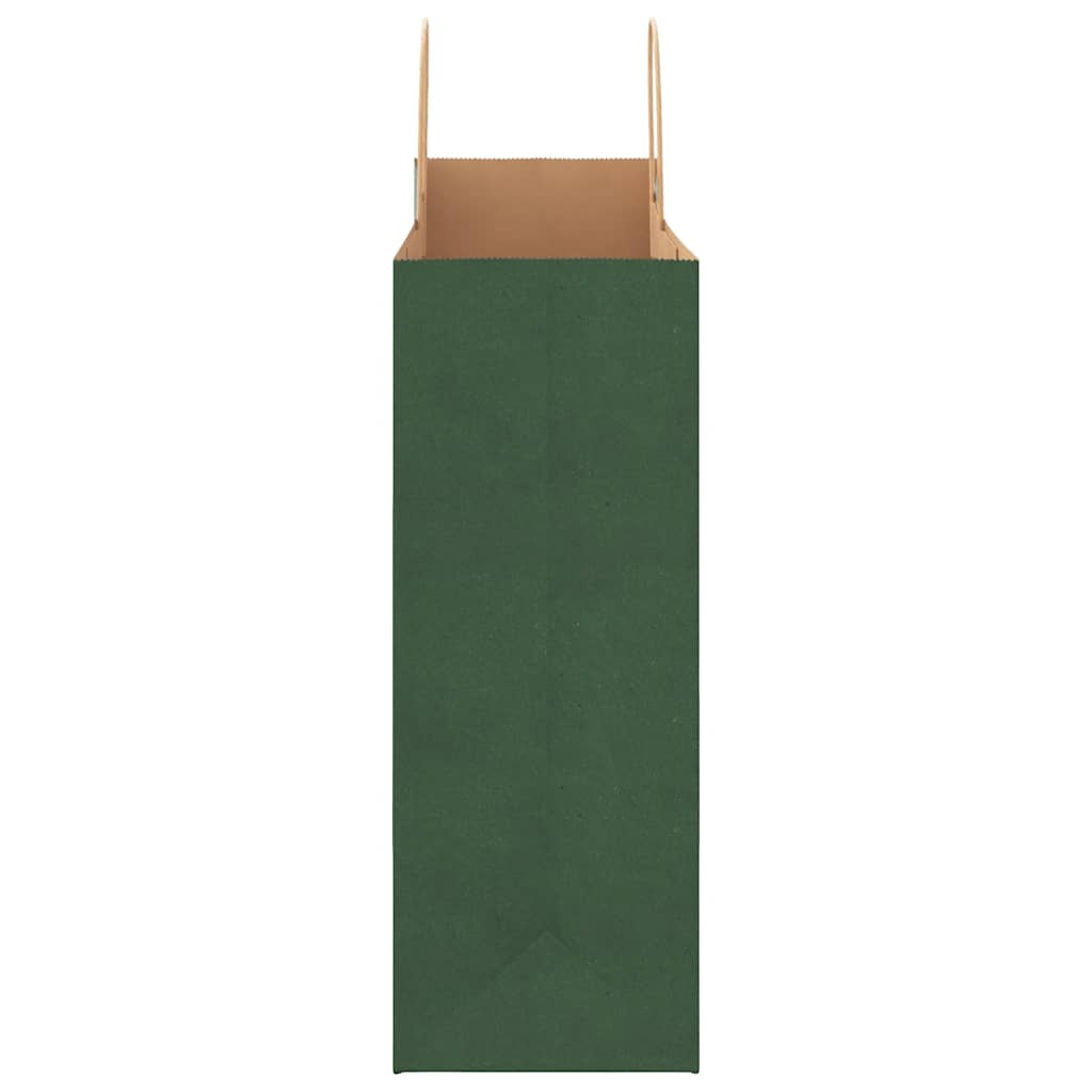 Pungi de hârtie 250 buc cu mânere verde 32x17x44 cm GartenMobel Dekor