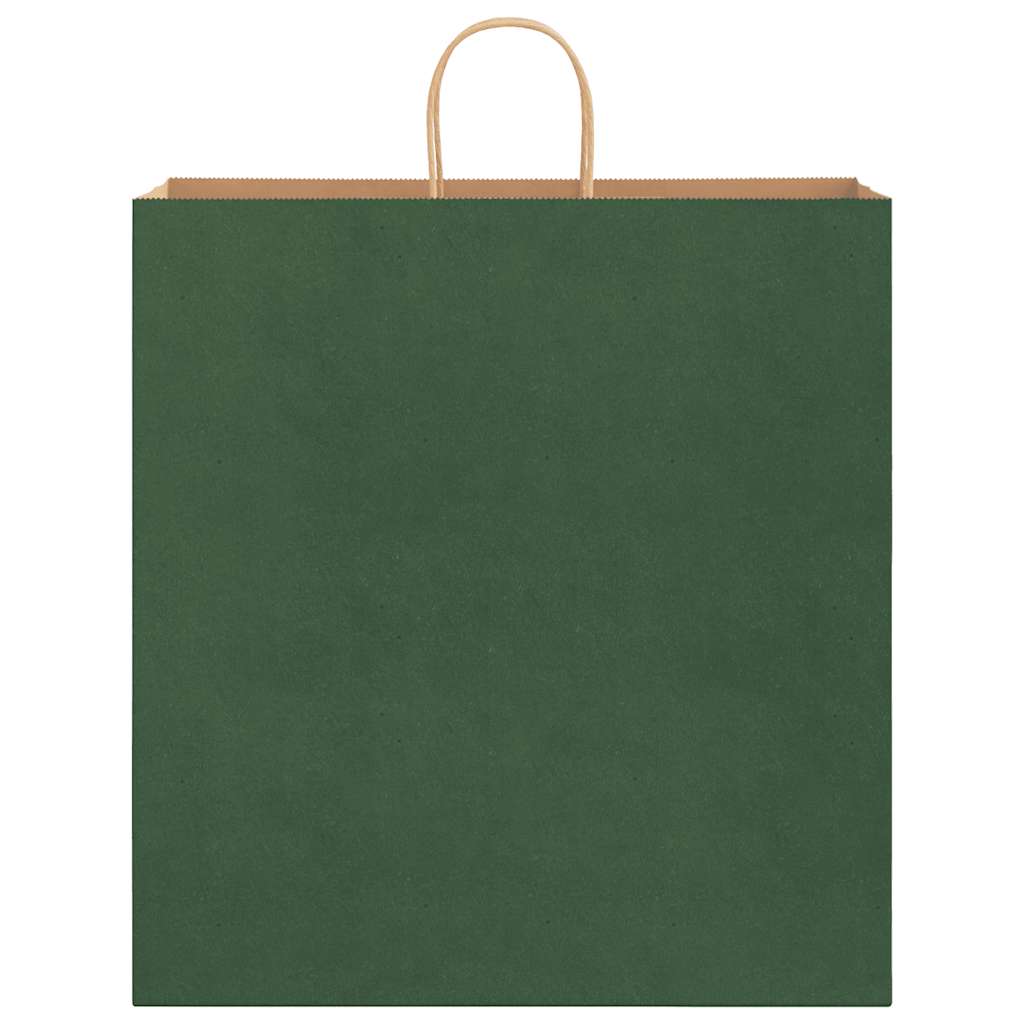 Saci de hârtie 250 buc cu mânere verde 45x17x48 cm GartenMobel Dekor