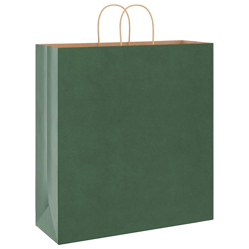 Saci de hârtie 250 buc cu mânere verde 45x17x48 cm GartenMobel Dekor