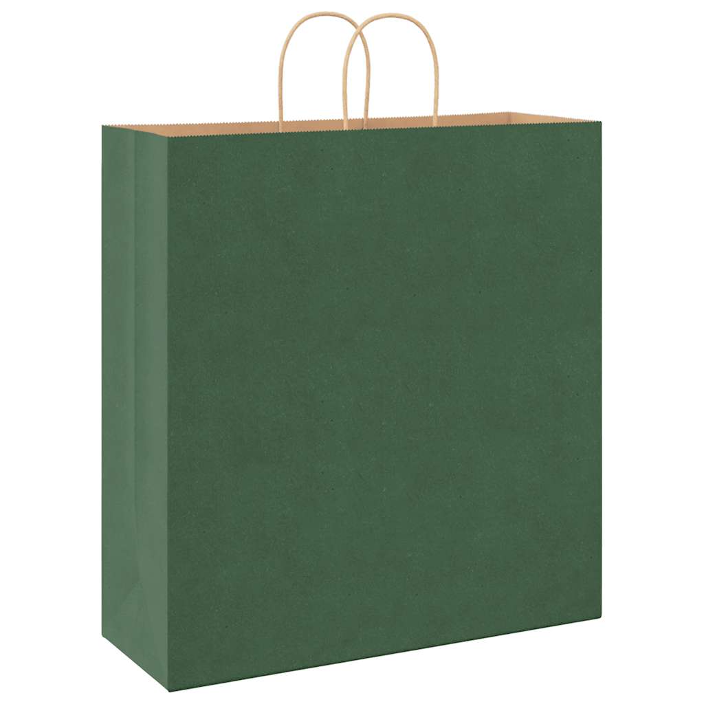 Saci de hârtie 250 buc cu mânere verde 45x17x48 cm GartenMobel Dekor