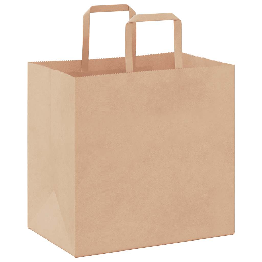 Pungi de hârtie 250 buc cu mânere maro 26x17x25 cm GartenMobel Dekor
