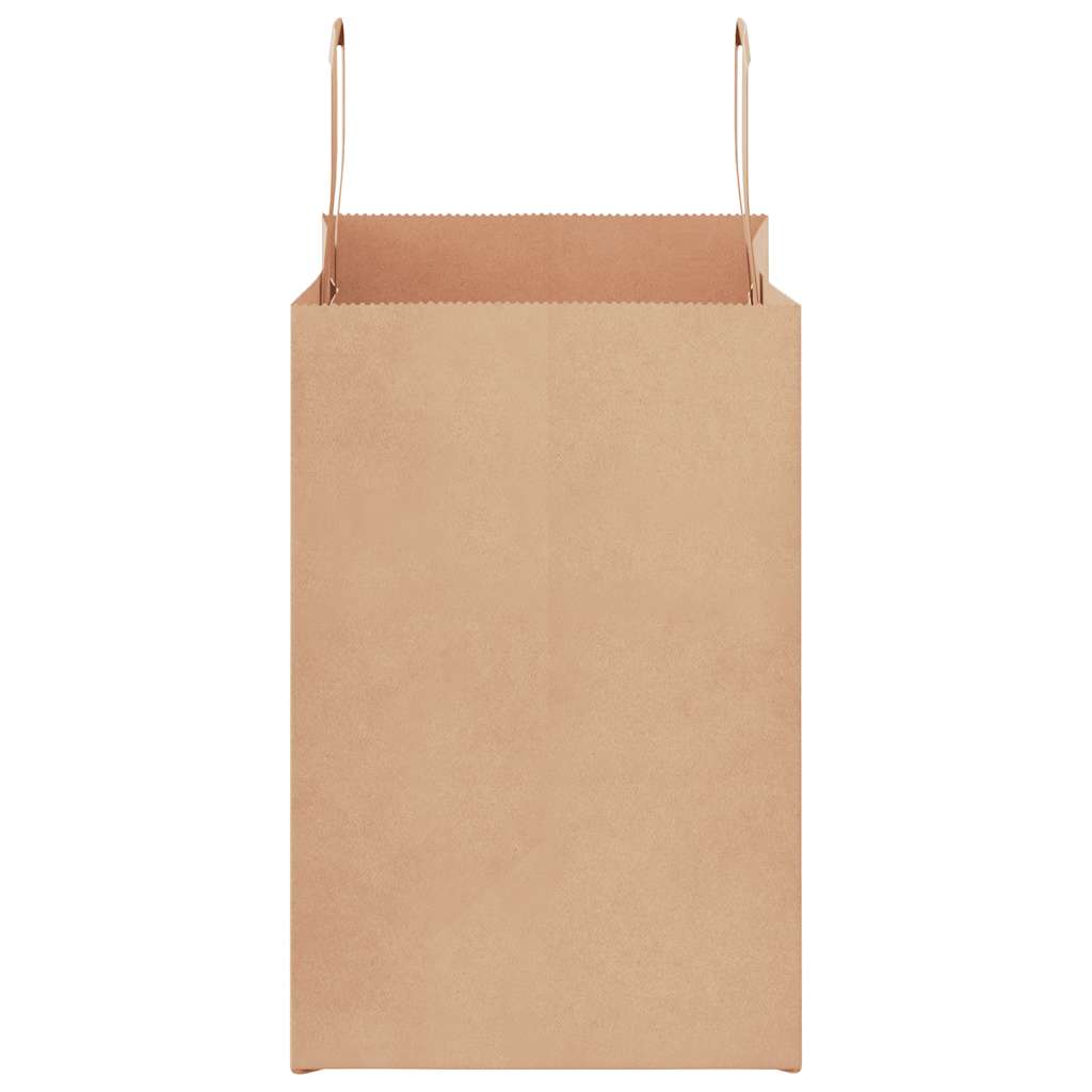 Pungi de hârtie 250 buc cu mânere maro 26x17x25 cm GartenMobel Dekor
