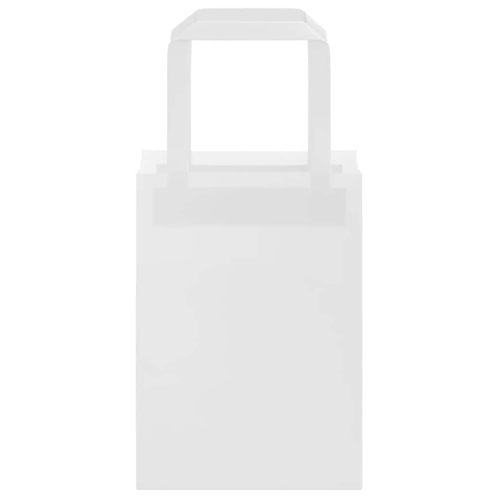 Pungi de hârtie 50 buc cu mânere albe 15x8x21 cm GartenMobel Dekor