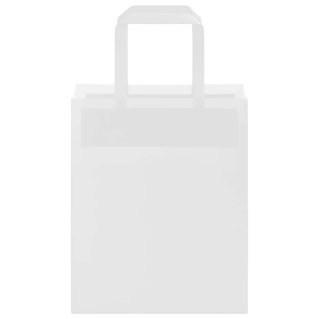 Pungi de hârtie 50 buc cu mânere albe 18x8x22 cm GartenMobel Dekor