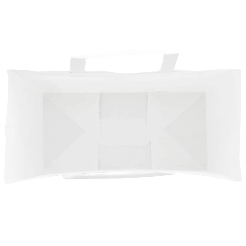 Pungi de hârtie 50 buc cu mânere albe 18x8x22 cm GartenMobel Dekor