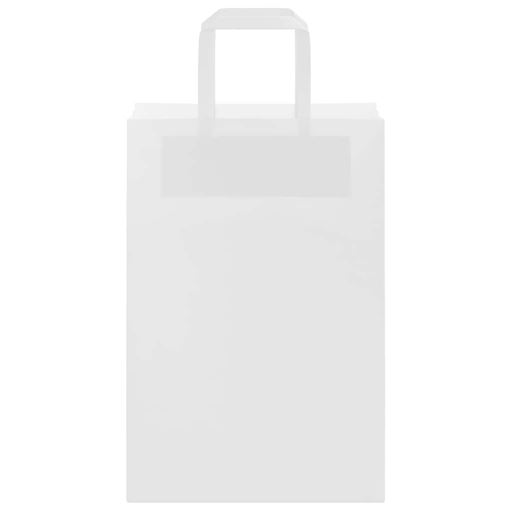 Pungi de hârtie 50 buc cu mânere albe 21x11x31 cm GartenMobel Dekor