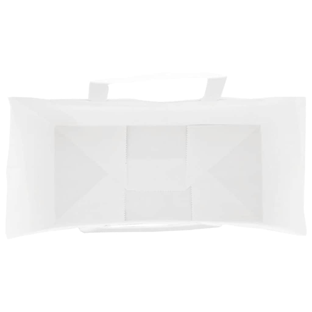 Pungi de hârtie 50 buc cu mânere albe 26x12x35 cm GartenMobel Dekor