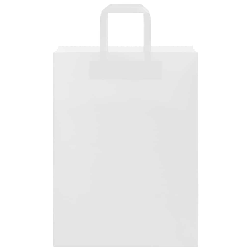 Pungi de hârtie 50 buc cu mânere albe 26x12x35 cm GartenMobel Dekor