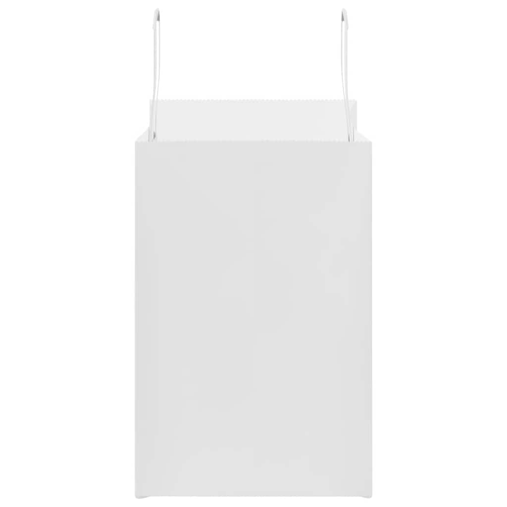 Pungi de hârtie 50 buc cu mânere albe 26x17x25 cm GartenMobel Dekor