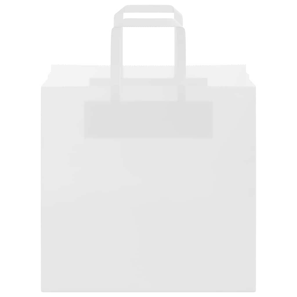 Pungi de hârtie 50 buc cu mânere albe 26x17x25 cm GartenMobel Dekor