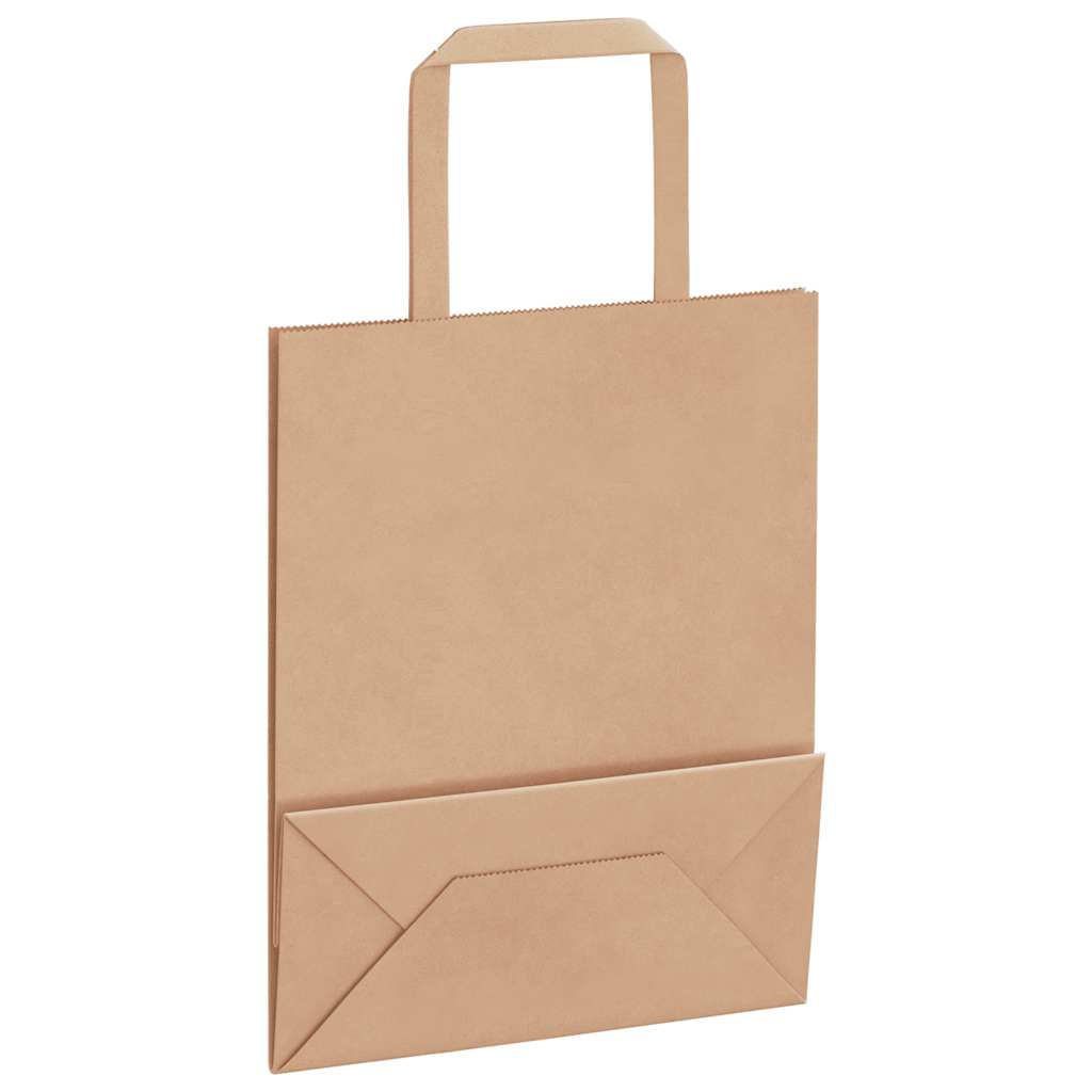 Pungi de hârtie 50 buc cu mânere maro 18x8x22 cm GartenMobel Dekor