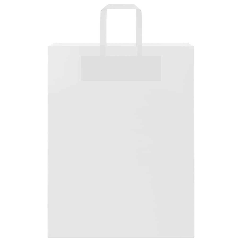 Pungi de hârtie 250 buc cu mânere albe 32x12x42 cm GartenMobel Dekor