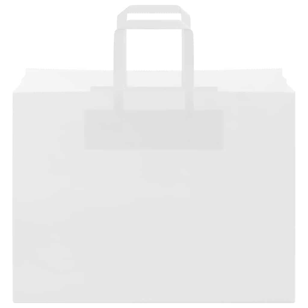 Pungi de hârtie 250 buc cu mânere albe 32x17x25 cm GartenMobel Dekor