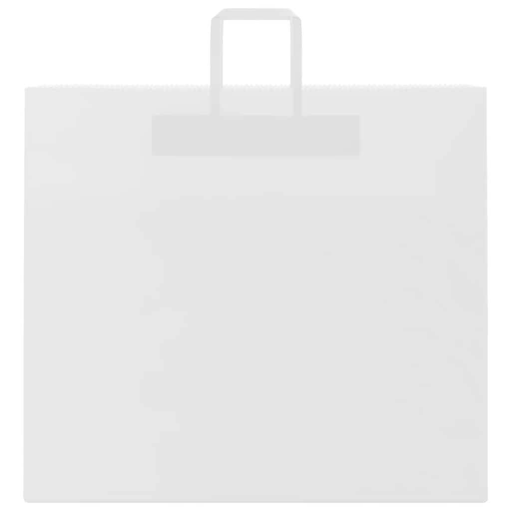 Pungi de hârtie 250 buc cu mânere albe 54x15x49 cm GartenMobel Dekor