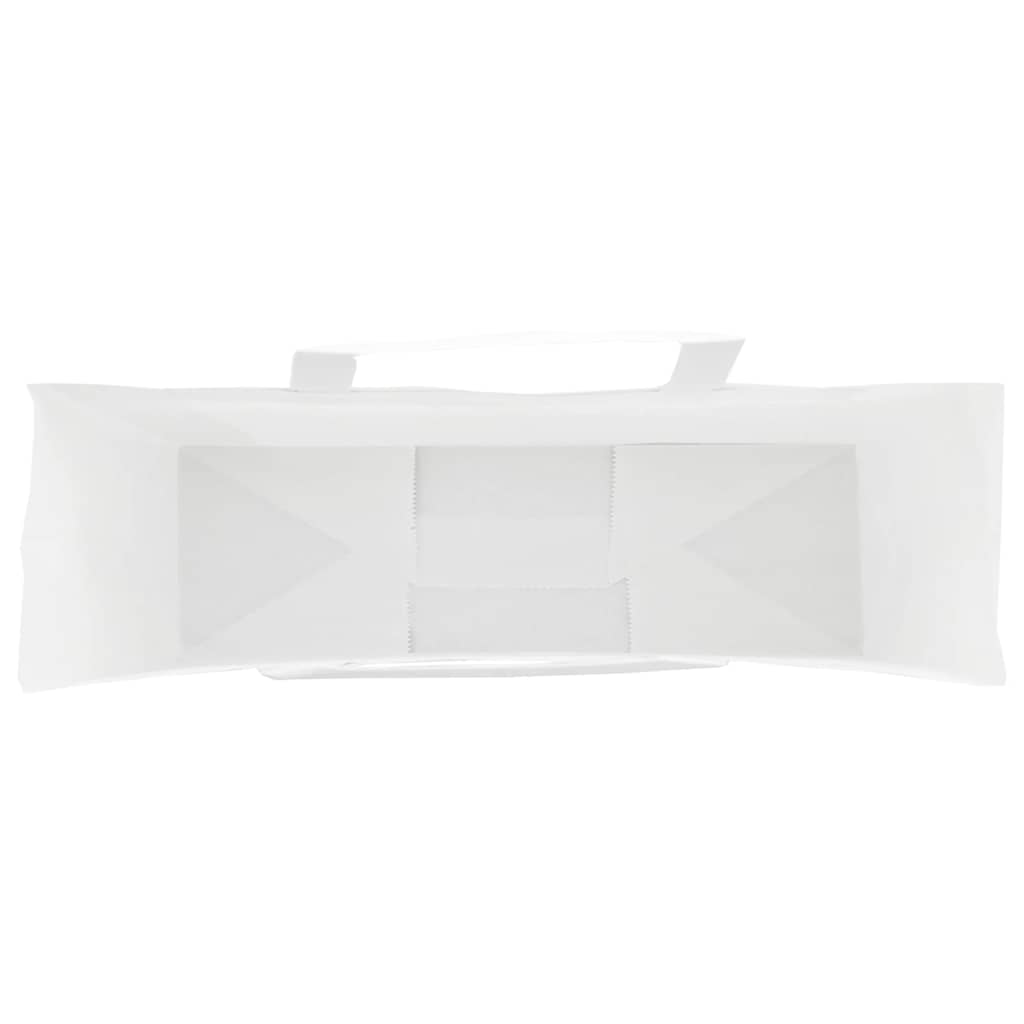Pungi de hârtie 250 buc cu mânere albe 54x15x49 cm GartenMobel Dekor