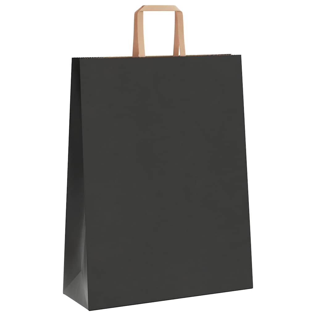 Pungi de hârtie 250 buc cu mânere negre 32x12x42 cm GartenMobel Dekor