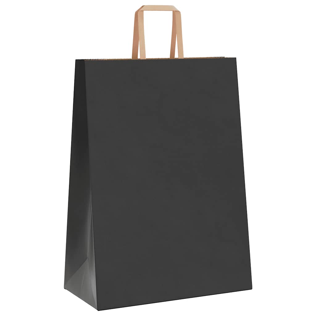 Pungi de hârtie 250 buc cu mânere negre 32x17x44 cm GartenMobel Dekor