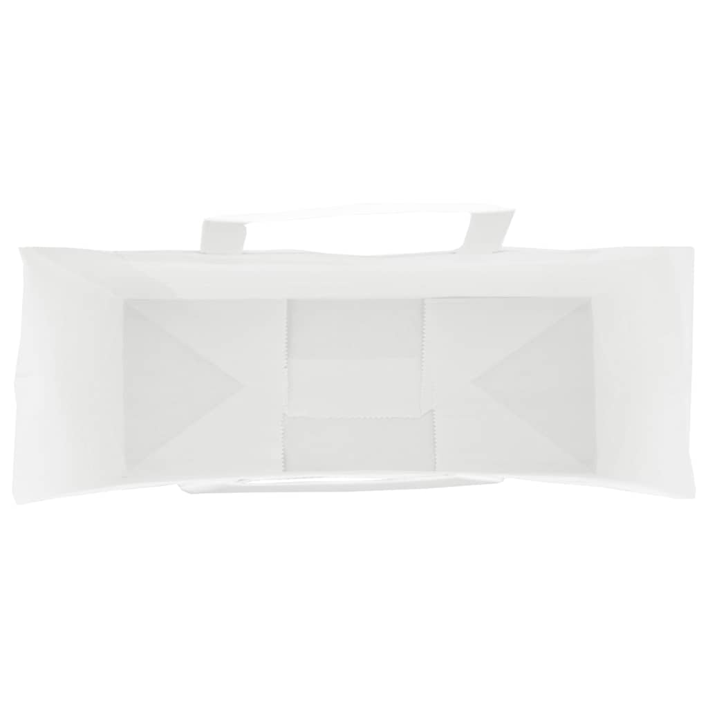 Pungi de hârtie 50 buc cu mânere albe 32x12x42 cm GartenMobel Dekor