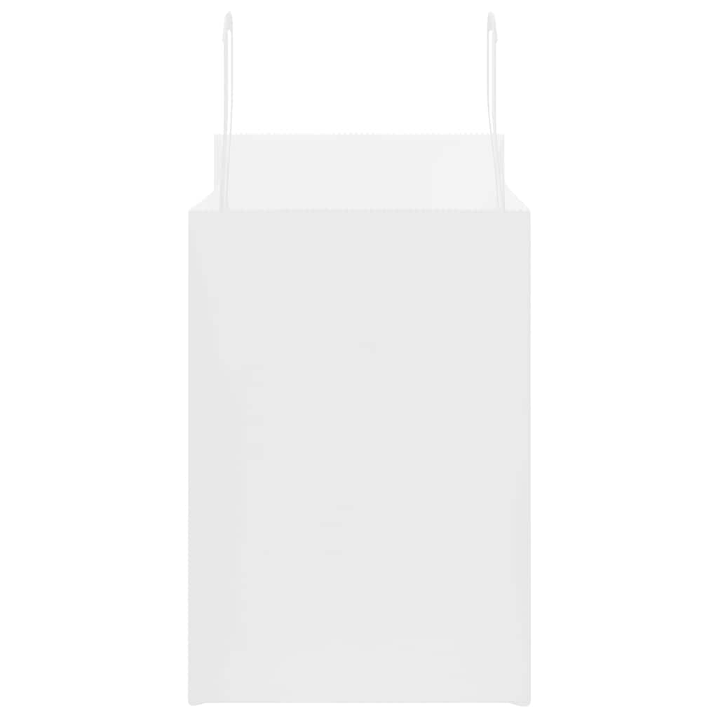 Pungi de hârtie 50 buc cu mânere albe 32x17x25 cm GartenMobel Dekor