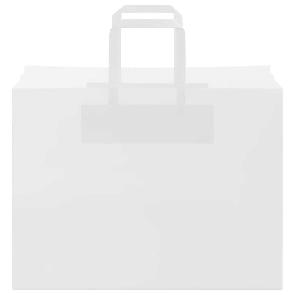 Pungi de hârtie 50 buc cu mânere albe 32x17x25 cm GartenMobel Dekor