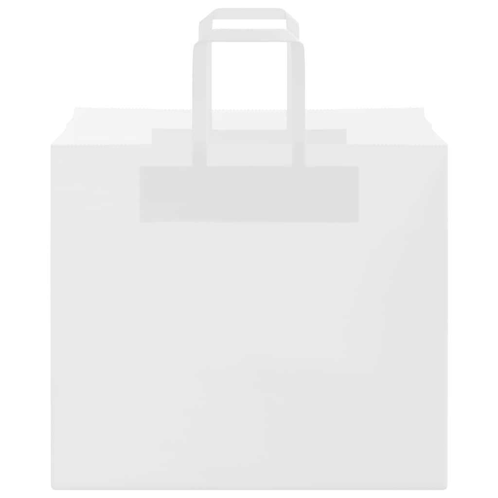 Pungi de hârtie 50 buc cu mânere albe 32x22x28 cm GartenMobel Dekor