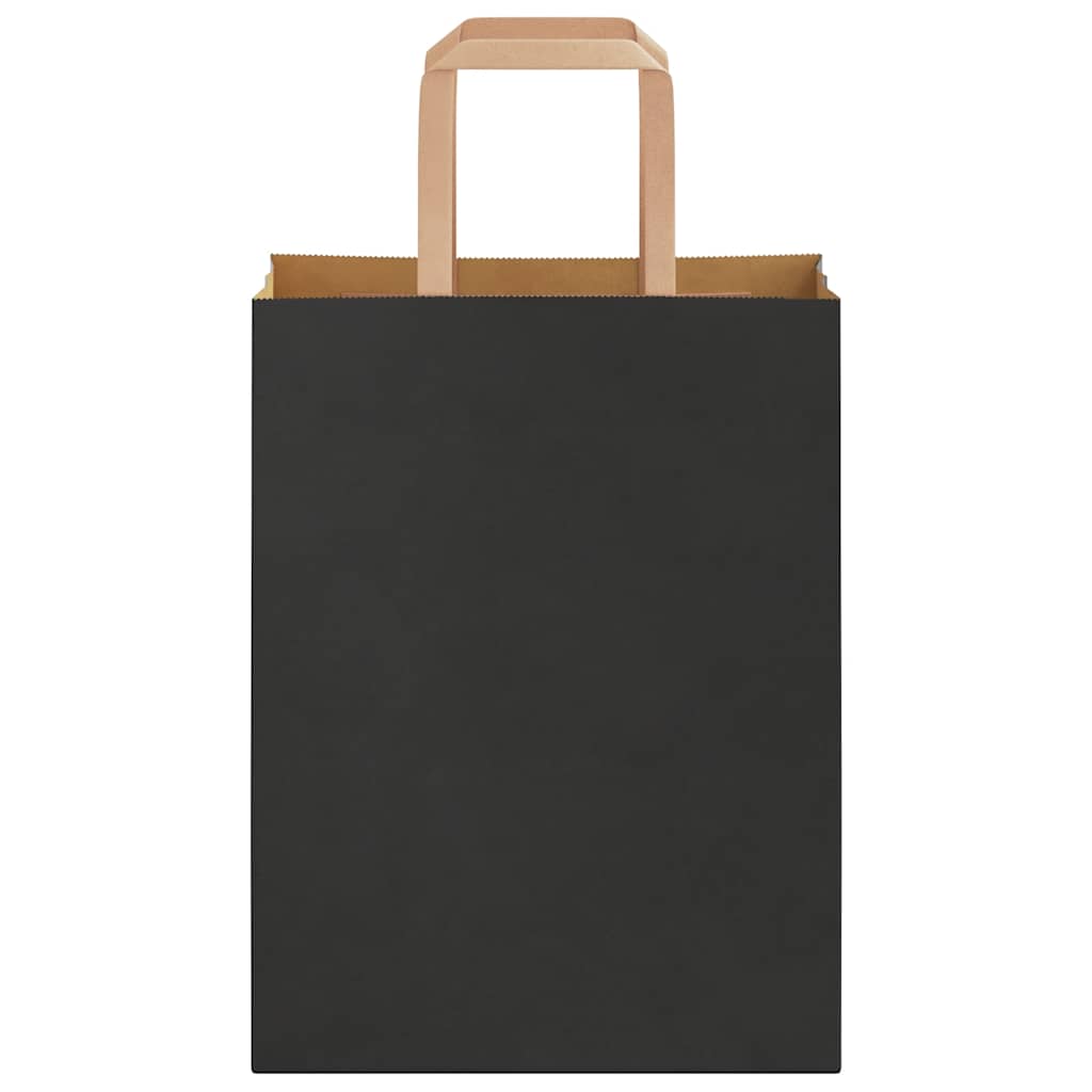 Pungi de hârtie 50 buc cu mânere negre 21x11x28 cm GartenMobel Dekor