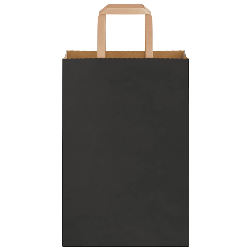 Pungi de hârtie 50 buc cu mânere negre 21x11x31 cm GartenMobel Dekor