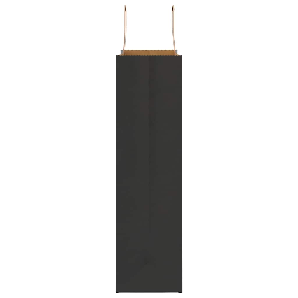 Pungi de hârtie 50 buc cu mânere negre 32x12x42 cm GartenMobel Dekor