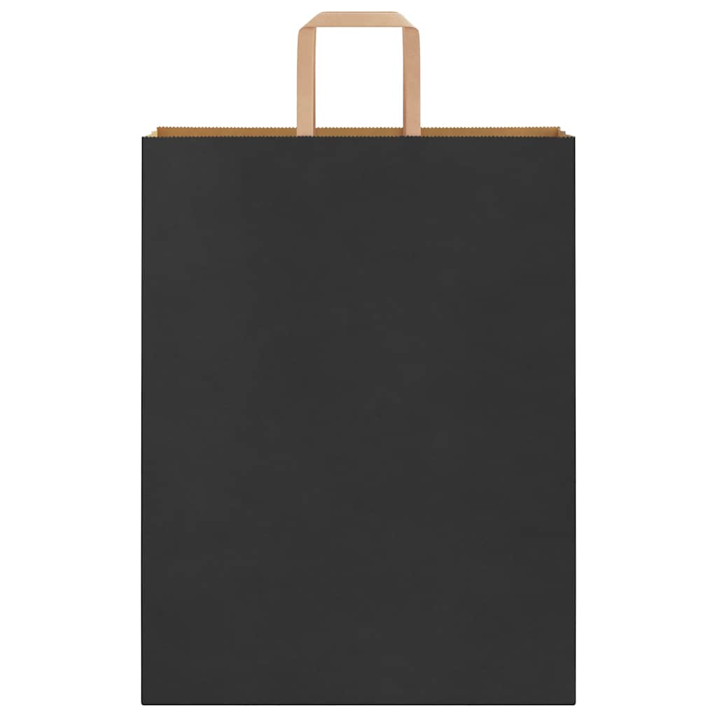 Pungi de hârtie 50 buc cu mânere negre 32x12x42 cm GartenMobel Dekor