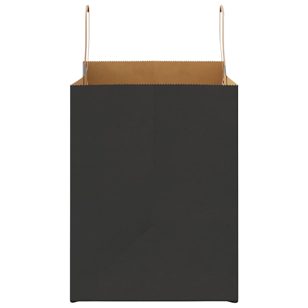 Pungi de hârtie 250 buc cu mânere negre 32x22x28 cm GartenMobel Dekor