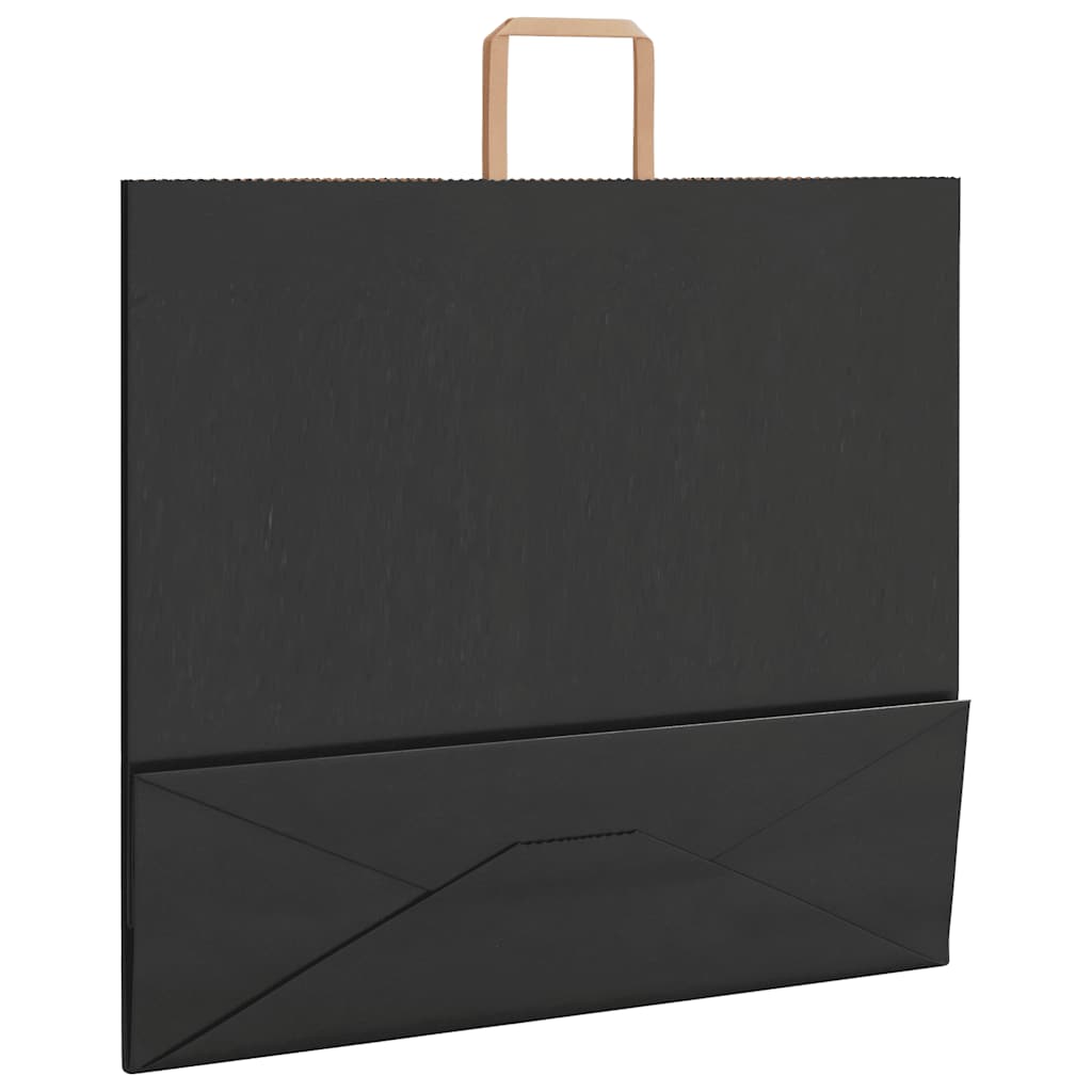 Pungi de hârtie 250 buc cu mânere negre 54x15x49 cm GartenMobel Dekor