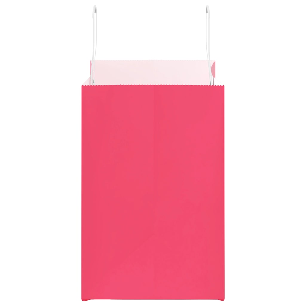 Pungi de hârtie 250 buc cu mânere roz 26x17x25 cm GartenMobel Dekor