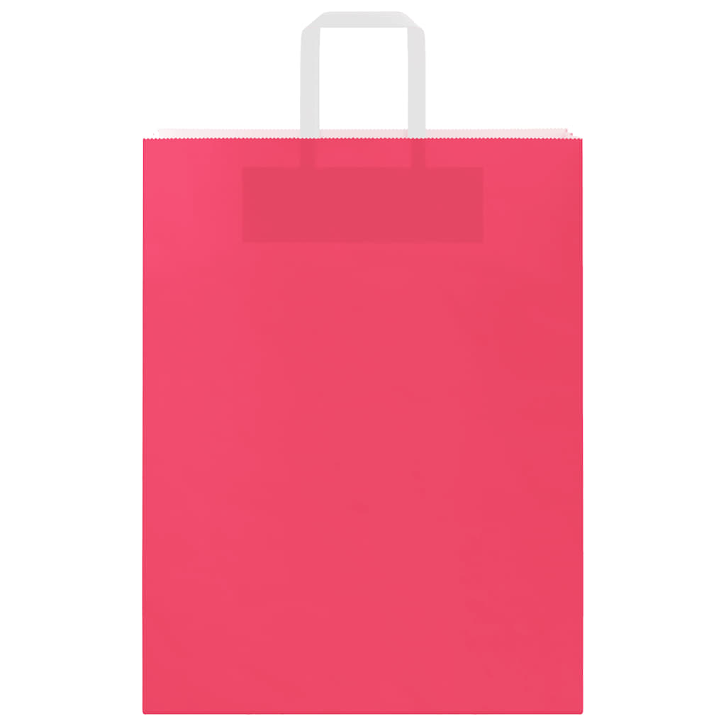 Pungi de hârtie 50 buc cu mânere roz 32x12x42 cm GartenMobel Dekor