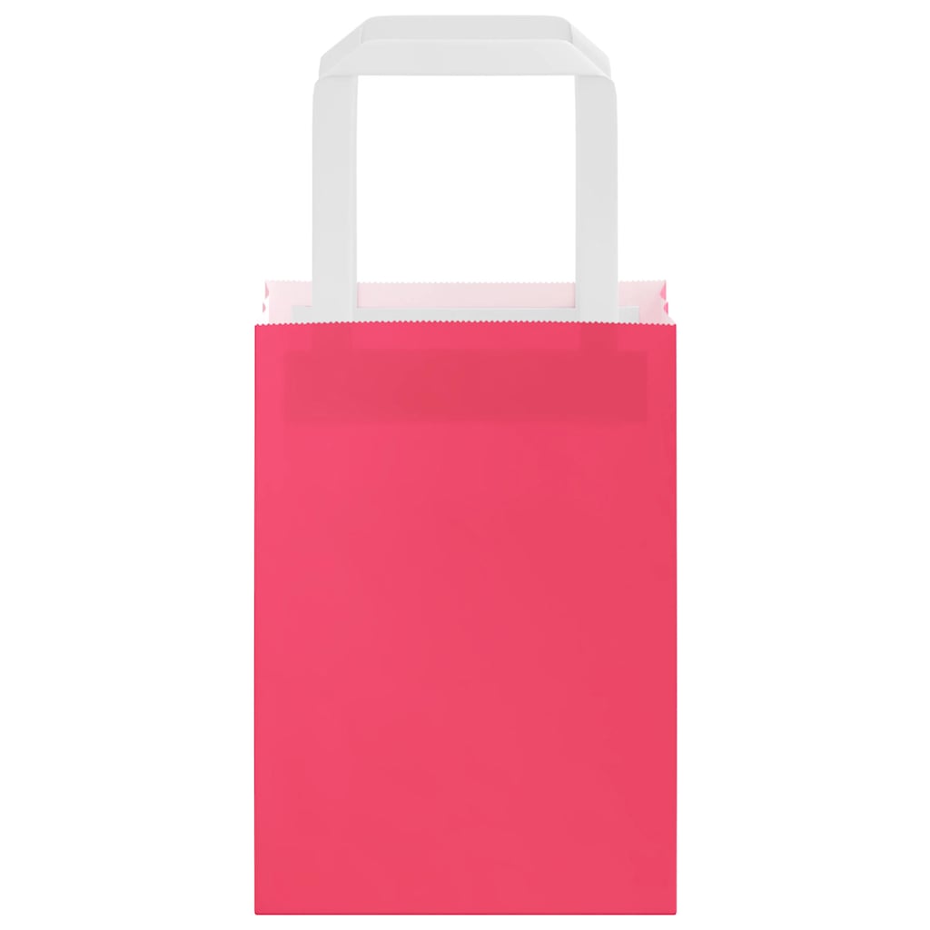 Saci de hârtie 50 buc cu mânere roz 15x8x21 cm GartenMobel Dekor