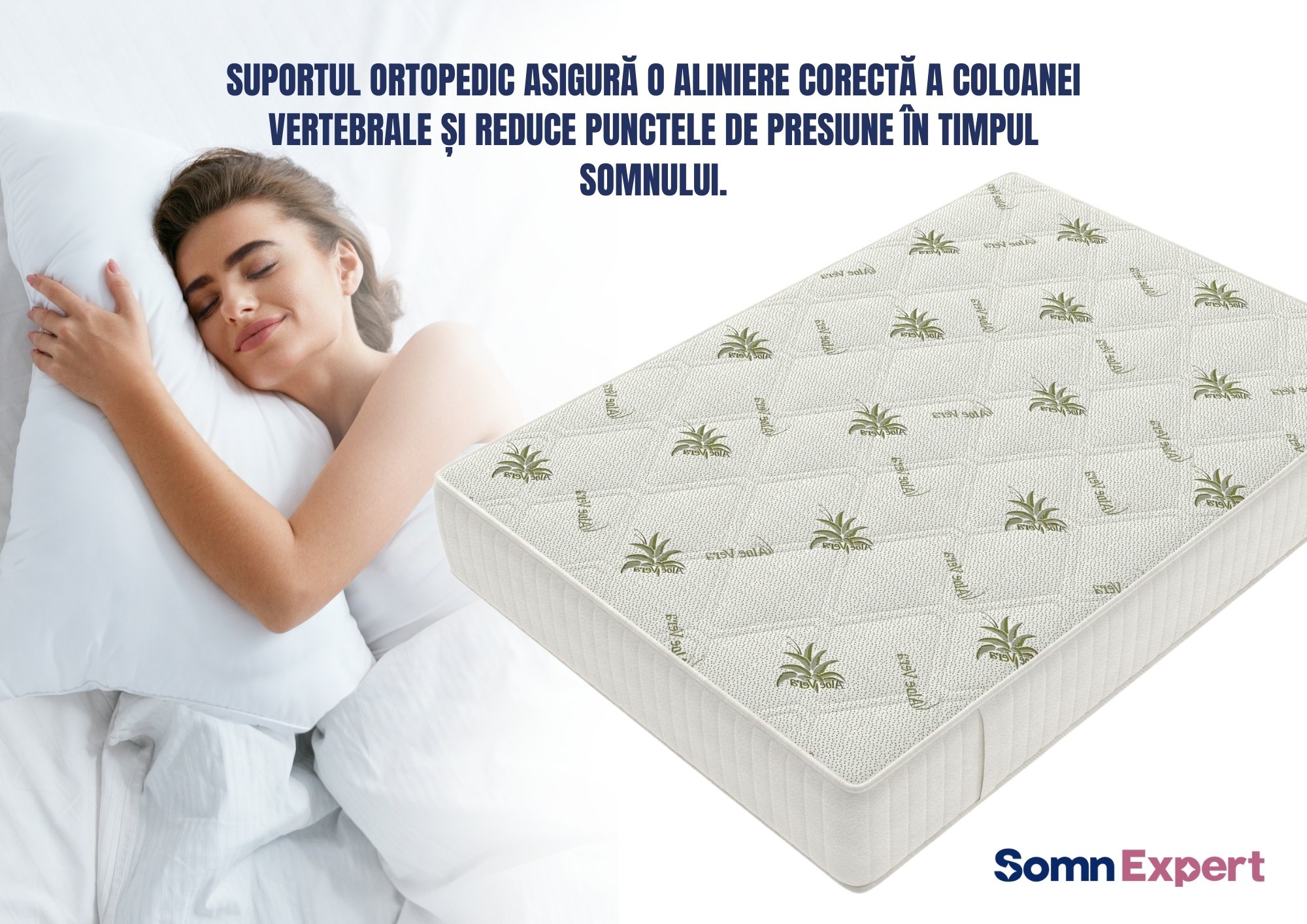 Saltea cu memorie Somnart Memory Ultimate 200x200, înălțime 24 cm, husă cu Aloe Vera, cu mânere, fermitate medie Relax KipRoom