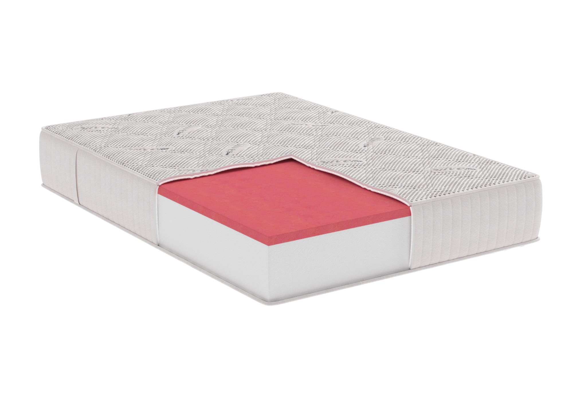 Saltea cu memorie Somnart Silver Relax 200x200, înălțime 24 cm, husă cu ioni de argint, cu mânere, fermitate medie Relax KipRoom