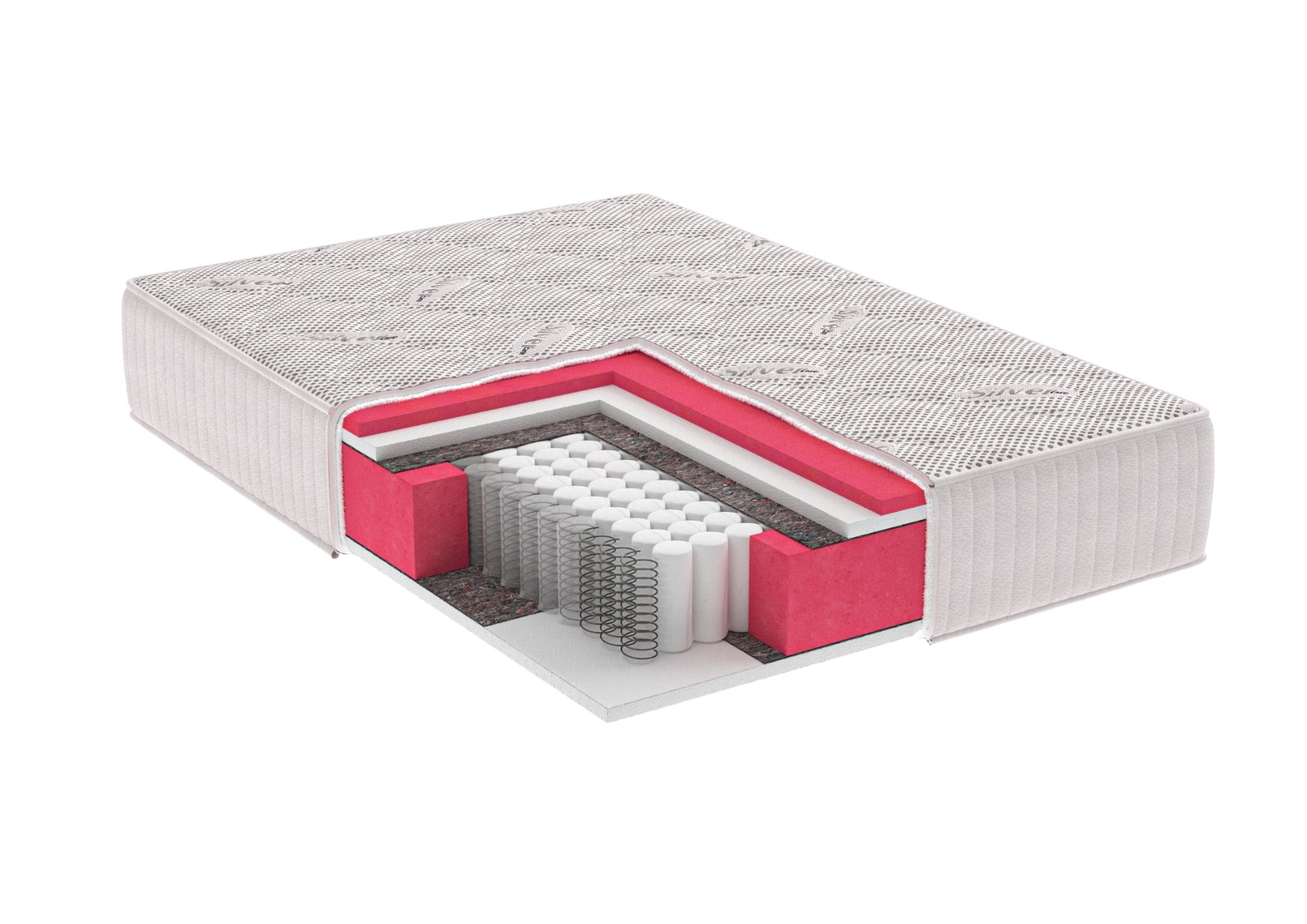 Saltea cu memorie si arcuri Silver Evolution Pocket Spring, Horeca, 200x200, inaltime 30 cm, husa cu ioni de argint, fermitate ridicata Relax KipRoom