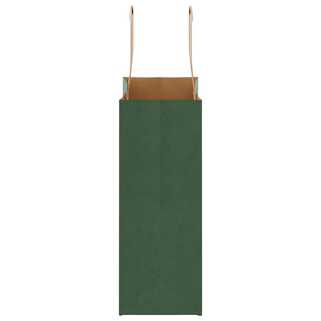 Pungi de hârtie 250 buc cu mânere verde 18x8x22 cm GartenMobel Dekor