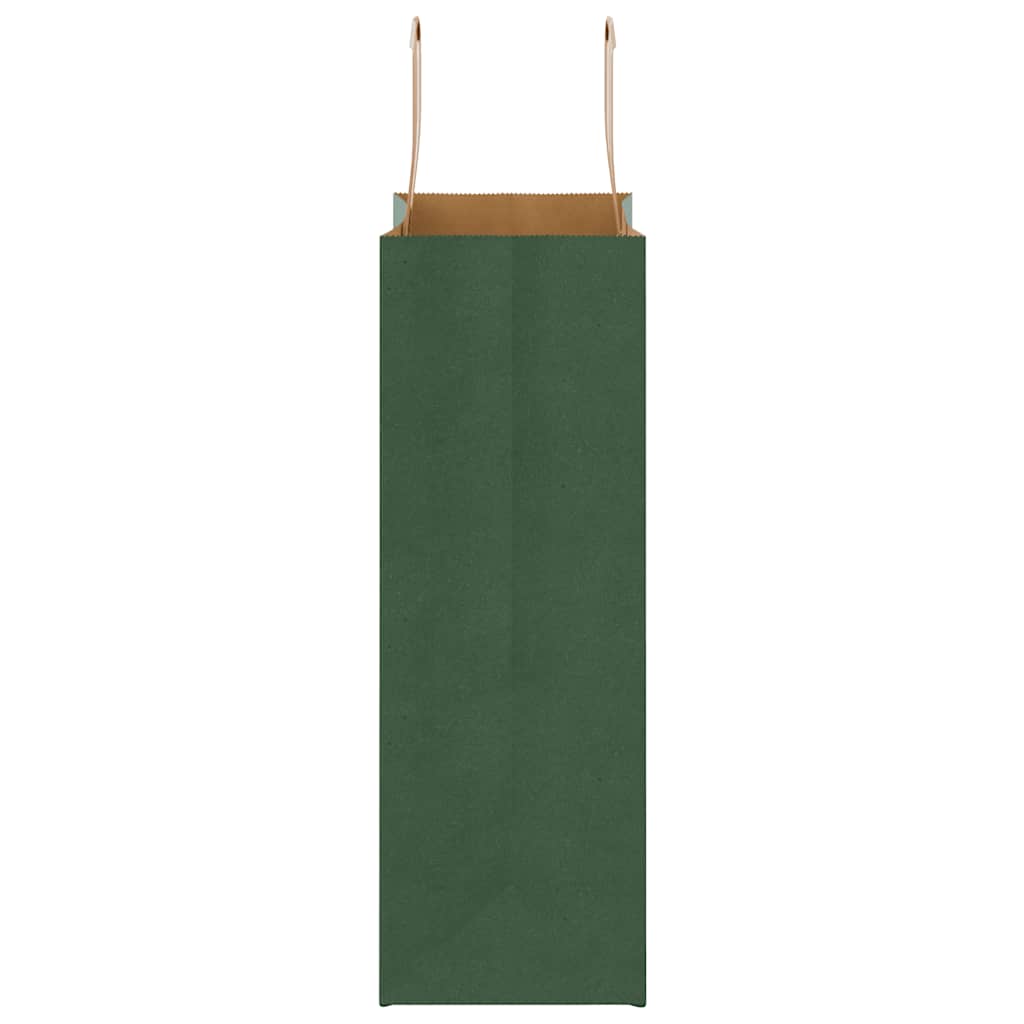 Pungi de hârtie 250 buc cu mânere verde 21x11x31 cm GartenMobel Dekor