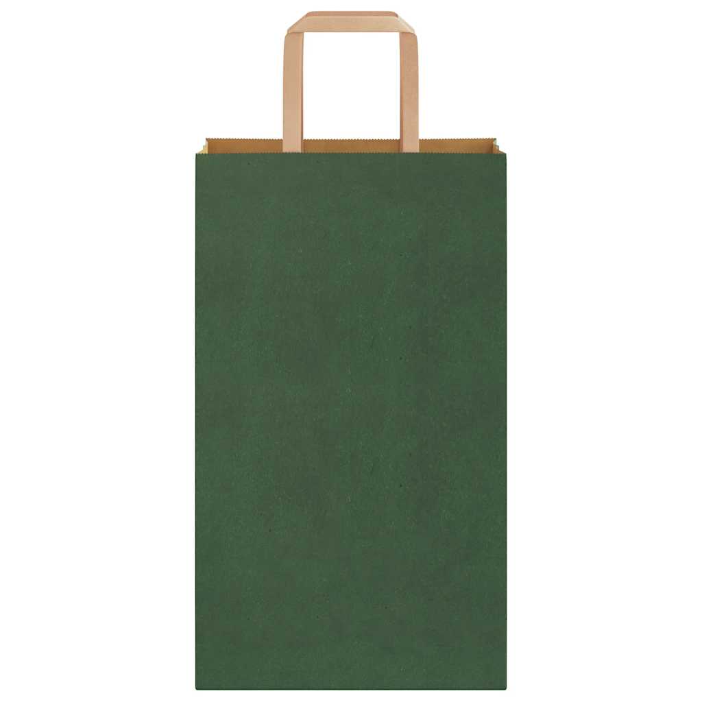 Pungi de hârtie 50 buc cu mânere verde 21x11x36 cm GartenMobel Dekor