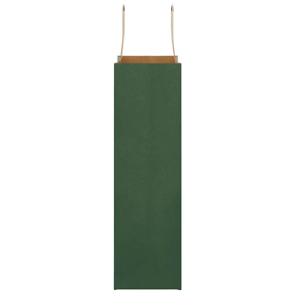 Pungi de hârtie 50 buc cu mânere verde 21x11x36 cm GartenMobel Dekor