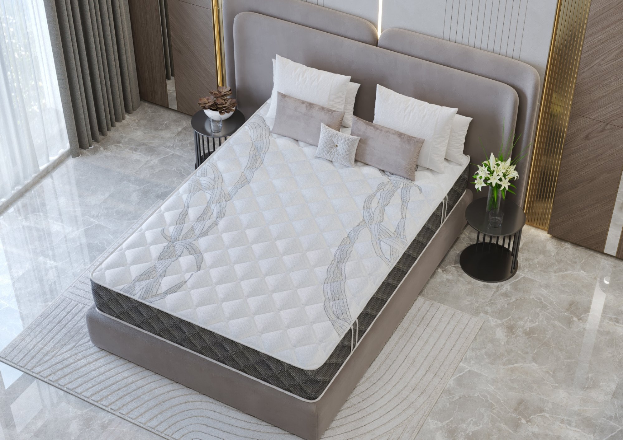 Saltea Somnart Memory Dream 180x200, înălțime 24 cm, cu mânere, fermitate mediu-tare Relax KipRoom