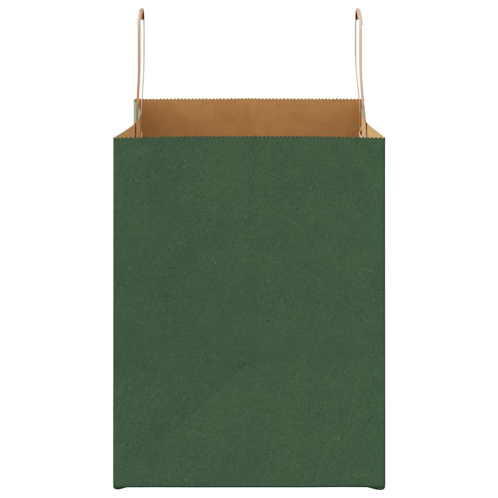 Pungi de hârtie 250 buc cu mânere verde 32x22x28 cm GartenMobel Dekor