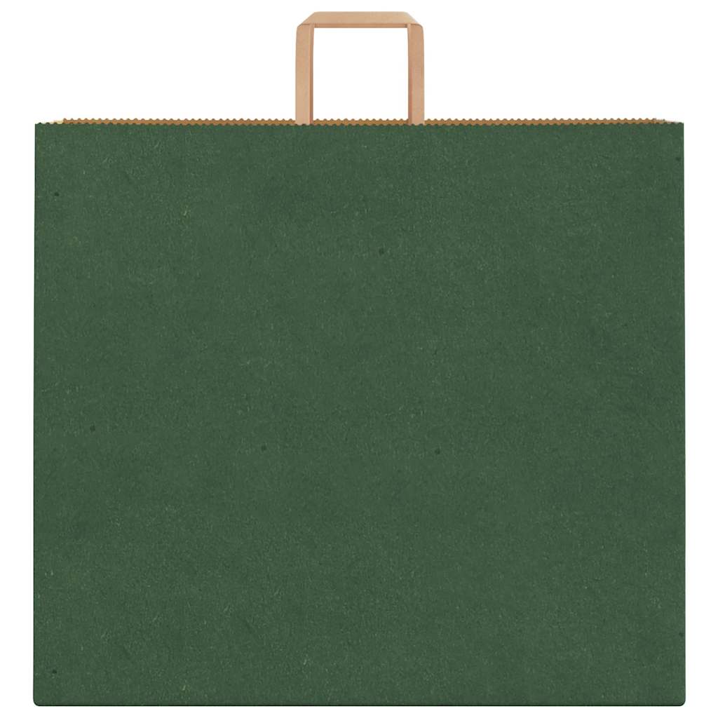 Pungi de hârtie 250 buc cu mânere verde 54x15x49 cm GartenMobel Dekor