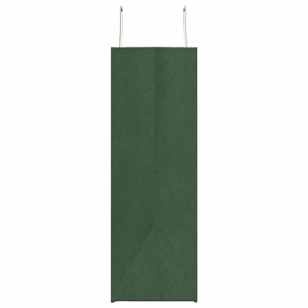 Pungi de hârtie 250 buc cu mânere verde 54x15x49 cm GartenMobel Dekor