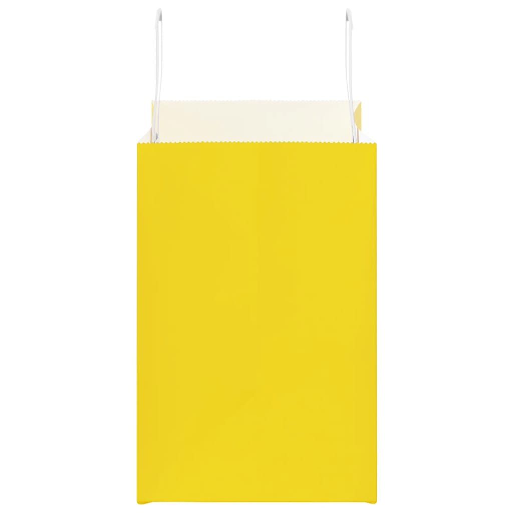 Pungi de hârtie 250 buc cu mânere galbene 26x17x25 cm GartenMobel Dekor
