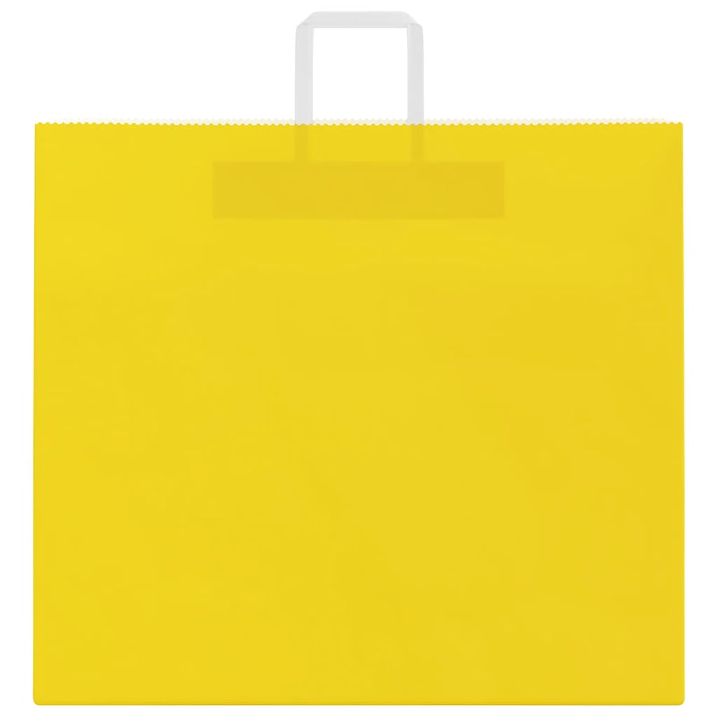 Pungi de hârtie 250 buc cu mânere galbene 54x15x49 cm GartenMobel Dekor