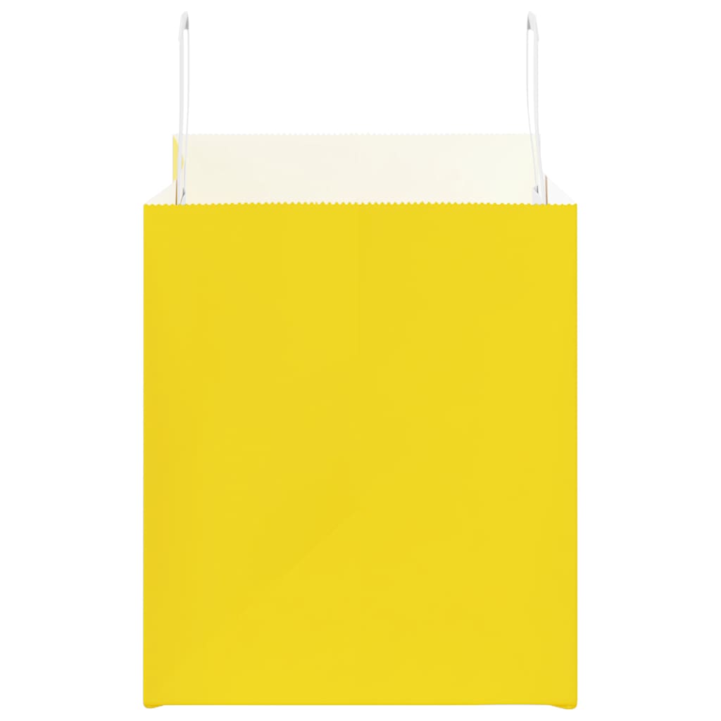 Pungi de hârtie 50 buc cu mânere galbene 32x22x24 cm GartenMobel Dekor