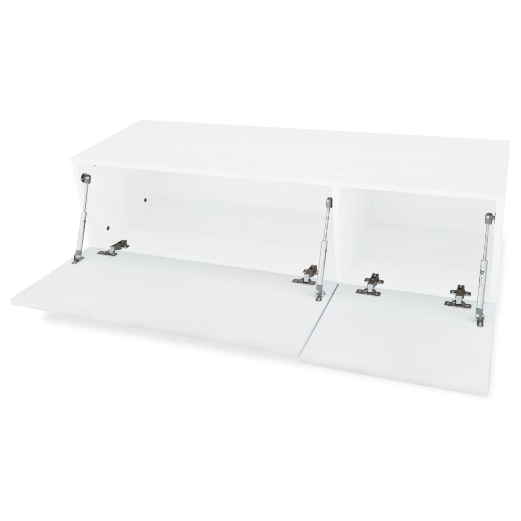 Comodă TV, alb extralucios, 120x40x34 cm, PAL GartenMobel Dekor